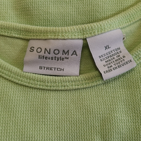 (446) Sonoma Woman's Short Sleeve Crewneck Blouse, Size: XL Color: Green - Picture 7 of 13